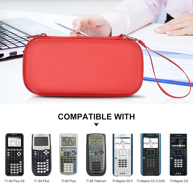 ZUJFPL Hard Graphing Calculator Case Compatible with Texas Instruments TI-84 Plus CE/TI-84 Plus/TI-Nspire CX II CAS/TI-Nspire CX II/TI-83 Plus/TI-85/TI-86/TI30xs/TI36X Pro/TI 34 Calculator - Red - Image 3